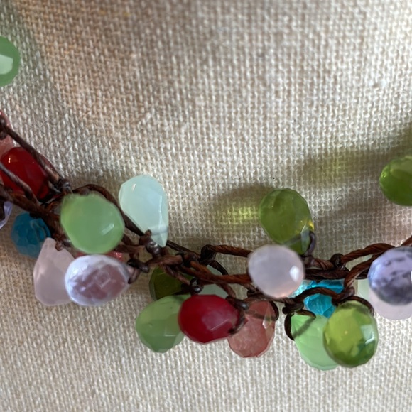 Glass and Leather Necklace - Picture 4 of 5